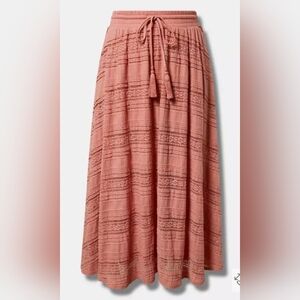 Torrid Textured Maxi Skirt in Warm Pink